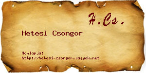 Hetesi Csongor névjegykártya